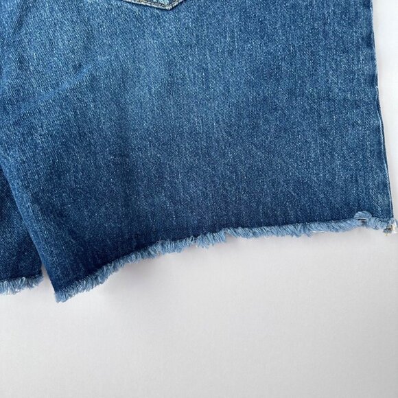 Boden Womens Button Fly Denim Shorts Raw Hem Size 12 Medium Wash Blue NWT - Picture 3 of 12